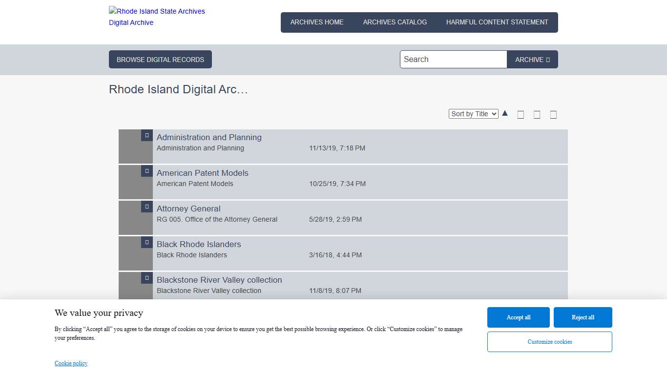 Rhode Island Digital Archive | Rhode Island State Archives Digital Archive