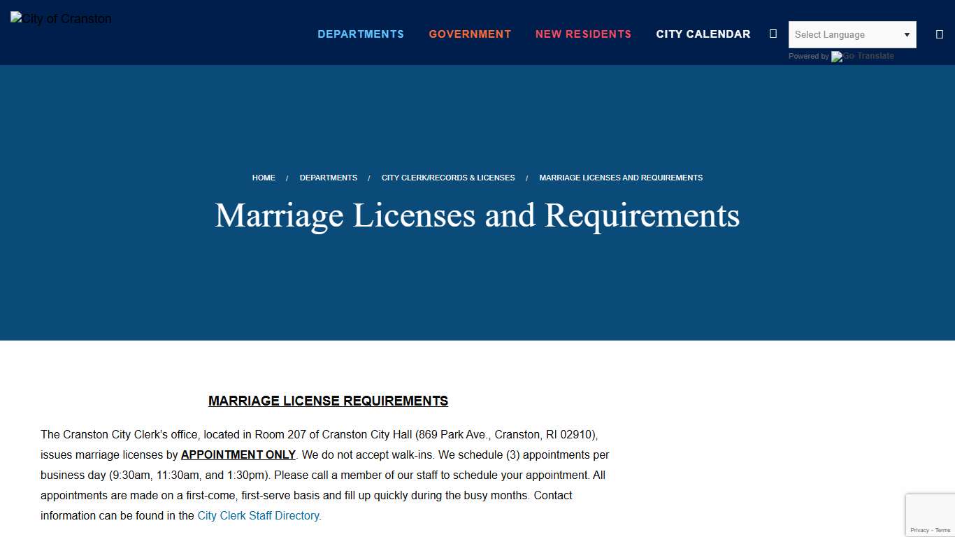 Marriage Licenses and Requirements